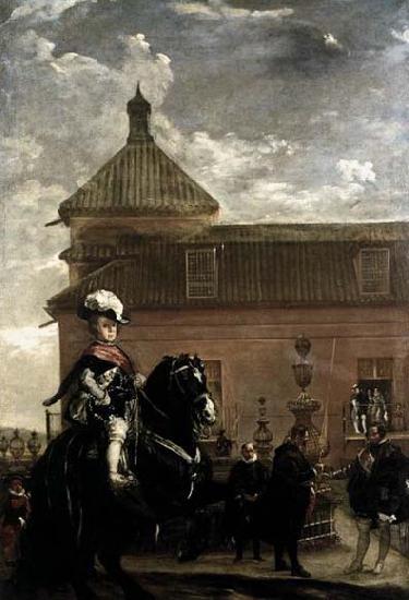 VELAZQUEZ, Diego Rodriguez de Silva y Prince Baltasar Carlos with the Count-Duke of Olivares at the Royal Mews Germany oil painting art